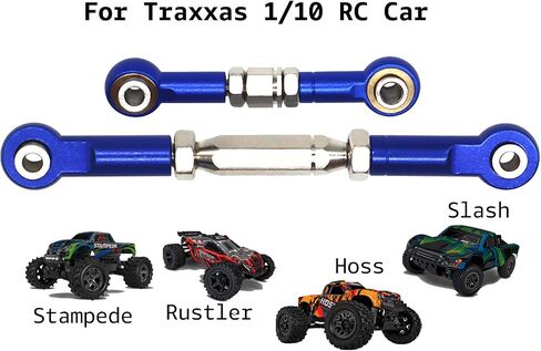Aluminum Adjustable Turnbuckles Camber Link Upgrade Parts for Traxxas 1/10 Rustler 2WD/4X4, Slash 4X4/2WD, Stampede 4X4/2WD VXL, Hoss 4x4, 7 PCS (Pale Blue) in Saudi Arabia