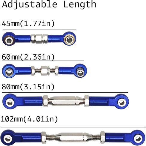 Aluminum Adjustable Turnbuckles Camber Link Upgrade Parts for Traxxas 1/10 Rustler 2WD/4X4, Slash 4X4/2WD, Stampede 4X4/2WD VXL, Hoss 4x4, 7 PCS (Pale Blue) in Saudi Arabia