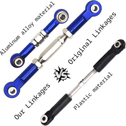 Aluminum Adjustable Turnbuckles Camber Link Upgrade Parts for Traxxas 1/10 Rustler 2WD/4X4, Slash 4X4/2WD, Stampede 4X4/2WD VXL, Hoss 4x4, 7 PCS (Pale Blue) in Saudi Arabia