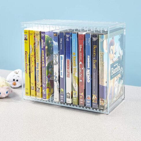 ستوري ستوري حامل أقراص DVD بلاستيك شفاف قابل للتكديس - يحمل 14 حقيبة أقراص DVD قياسية in Kuwait