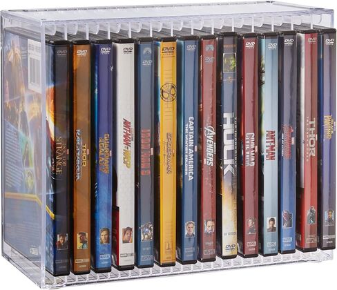 ستوري ستوري حامل أقراص DVD بلاستيك شفاف قابل للتكديس - يحمل 14 حقيبة أقراص DVD قياسية in Kuwait