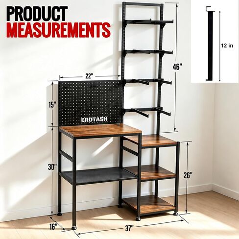 RC Car Stand, Adjustable RC Car Storage Rack with Workbench, Pegboard & Shelves, Heavy Duty Display Organizer for Remote Control Vehicles & Accessories in Kuwait