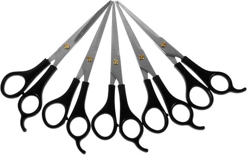 5pcs PET Straight Grooming Scissors with Ergonomic Handle in Kuwait