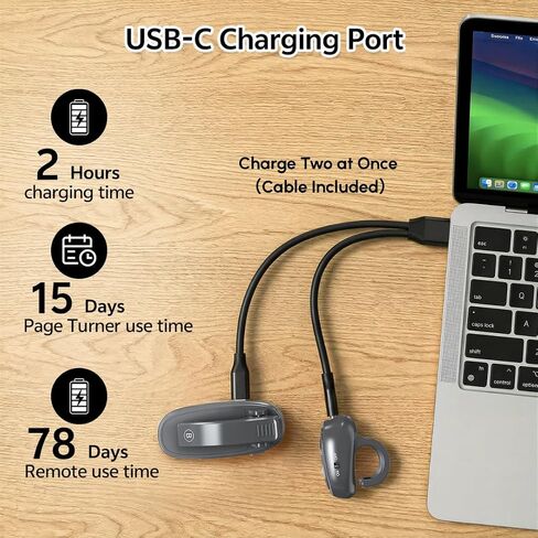 Dual Clip Page Turner for Kindle, Hands-Free Reading (Ring-Black) in Kuwait
