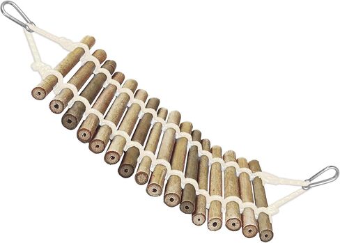 SunGrow Bamboo Gecko Reptile Climbing Bridge and Lizard Lounge, 18" Swinging Hideout Bridge, Helps Leopard Geckos with Thermoregulation, Increases Habitat Space, Can Be Submerged in Water in Kuwait