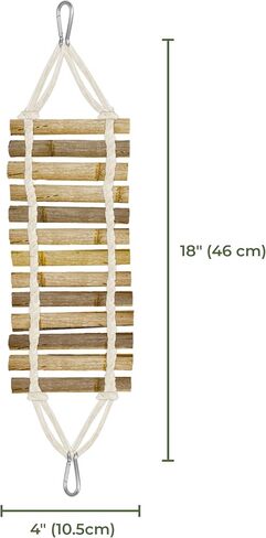 SunGrow Bamboo Gecko Reptile Climbing Bridge and Lizard Lounge, 18" Swinging Hideout Bridge, Helps Leopard Geckos with Thermoregulation, Increases Habitat Space, Can Be Submerged in Water in Kuwait