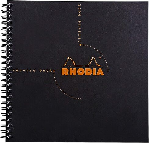 Rhodia Reverse Book & Dot Book - شبكة نقطية 80 ورقة - 8 1/4 × 8 1/4 - غلاف برتقالي in Kuwait
