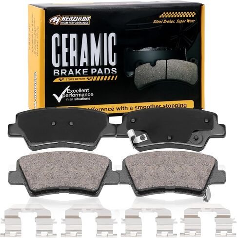 HYFTJYZ Front Ceramic Disc Brake Pads For 2000-2006 Nissan Sentra - 1989-1998 240SX - 1990-1992 Stanza - 1991-1993 INFINITI G20 Axxess with Hardware Kits 4PCS (HZ-462) in Kuwait