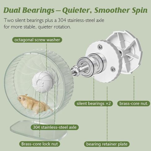 Silent Hamster Wheel, 10.2 Inch, Adjustable Stand, Clear in Saudi Arabia