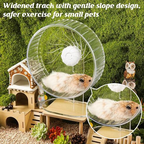 Silent Hamster Wheel, 10.2 Inch, Adjustable Stand, Clear in Saudi Arabia