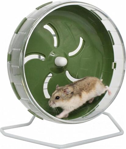 Hamster Wheel, 8.5 inch Silent Hamster Exercise Running Wheel with Stand,Pet Small Animals Exercise Running Toys,Adjustable Quiet Spinner for Guinea Pigs, Sugar Gliders, Gerbils (Green, 8.5in) in Saudi Arabia
