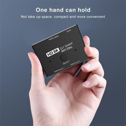 كابلديكون محول محول اتجاهي HDMI 2.1 UHD 8K عالي السرعة 48 جيجابايت في الثانية 2 انش 1 مخرج 8K@60Hz 4K عند 120Hz متوافق مع شاشات أجهزة العرض Xbox PS5 in Kuwait