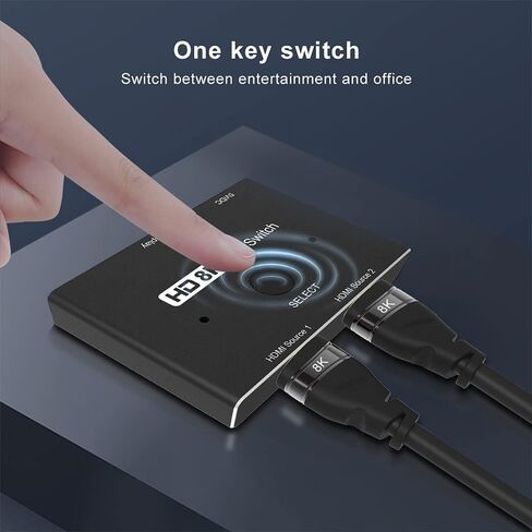 كابلديكون محول محول اتجاهي HDMI 2.1 UHD 8K عالي السرعة 48 جيجابايت في الثانية 2 انش 1 مخرج 8K@60Hz 4K عند 120Hz متوافق مع شاشات أجهزة العرض Xbox PS5 in Kuwait