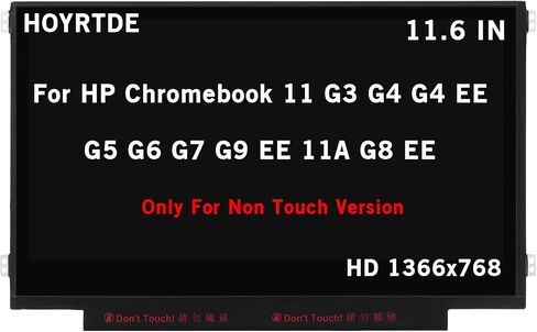 HOYRTDE 11.6" Screen Replacement B116XTN02.3 for HP Chromebook 11 G3 G4 G4 EE G5 G6 G7 G9 EE 11A G8 EE Non Touch, ProBook 11 G2, Stream 11 Pro G3 Series HD 1366x768 30Pin LED LCD Display Panel in Kuwait