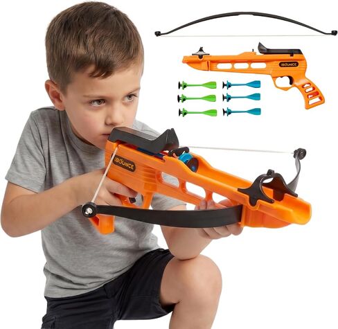 New Bounce Bullseye Crossbow Game – Kids Target Shooting Toy with 6 Suction Darts, Indoor & Outdoor Archery Fun, Improves Focus & Coordination, 1-2 Player Game, Ages 3+ STEM Skill-Building Toy in Kuwait