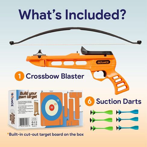 New Bounce Bullseye Crossbow Game – Kids Target Shooting Toy with 6 Suction Darts, Indoor & Outdoor Archery Fun, Improves Focus & Coordination, 1-2 Player Game, Ages 3+ STEM Skill-Building Toy in Kuwait