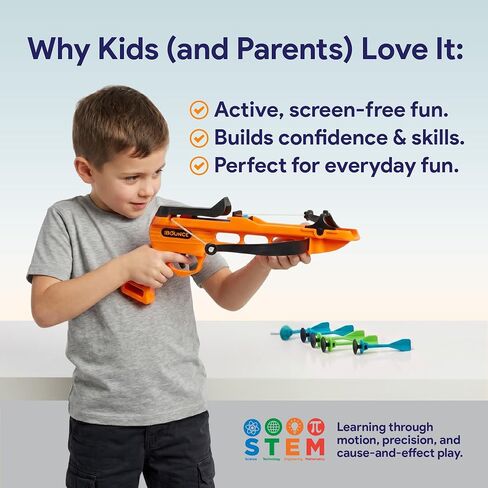 New Bounce Bullseye Crossbow Game – Kids Target Shooting Toy with 6 Suction Darts, Indoor & Outdoor Archery Fun, Improves Focus & Coordination, 1-2 Player Game, Ages 3+ STEM Skill-Building Toy in Kuwait