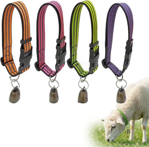 Goat Collars and Bells，Durable Nylon Adjustable Collar (Colorful) in Kuwait
