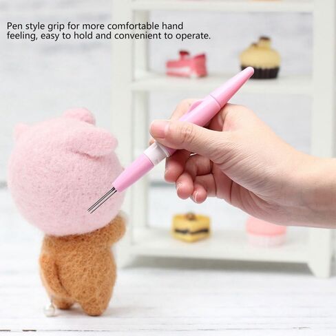 Style Needle Felting Tool,Needle Felting Needle Pen,Wool Felting Tool,Pink DIY Craft Tool for Wool Felt Making,Patchwork,Embroidery,15cm Length in Kuwait