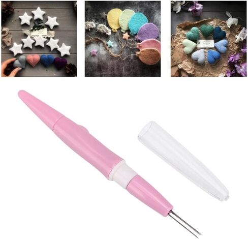 Style Needle Felting Tool,Needle Felting Needle Pen,Wool Felting Tool,Pink DIY Craft Tool for Wool Felt Making,Patchwork,Embroidery,15cm Length in Kuwait