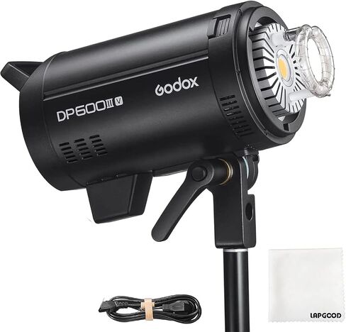 Godox DP600IIIV Studio Flash 600Ws,GN106 5600±200K ستروب فلاش مونولايت | 2.4G X System 1/2000-1/800s Bowens Mount، للصور الشخصية، والأزياء، والزفاف، وتصوير المنتجات in Kuwait