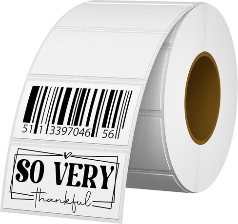 3x3 Thermal Labels 3 inch Square Thermal Sticker Labels with Perforation Line, 500 Sheets/1 Roll, White in Kuwait