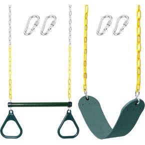 Trapeze Swing SeatBar Rings 48'' Heavy Duty Plastic Coated Chains Swing Set Accessories in Kuwait