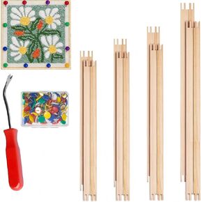 16Pcs 4 Sets Stretcher Bars for Needlework,10 Different Size Wooden Canvas Splicing Stretcher Bars Needlepoint Embroidery Stitch Frame Set for Crafts Art Supplies(Set 2(16+1+40)) in Kuwait