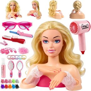 Doll Head for Hair Styling Kids,Pretend Play Hair Salon Toys,Mannequin Head for Girls,Ideas Birthday Gifts for 3 4 5 6 7 8-10 Year Old Girls in Kuwait