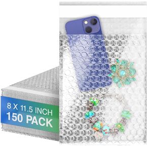 Clear Bubble Out Bags, 4 x 5.5 Inches. 50 Pack Self Seal Bubble Pouches. Polyethylene Clear Bubble Bags for Packing. Waterproof Clear Bubble Out Pouches for Fragile Things in Saudi Arabia