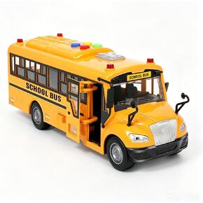 soi-meme Yellow School Bus Toys for Toddlers with 4 Different Flashing Lights & Sound, Back and Side Doors Open Friction-Powered Wheels Light Up Toy Buses Birthday Gift for Kids Girl Boy Ages 3+ in Kuwait