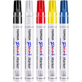 TOOMGGA Paint Pens Permanent Paint Markers, 5 Colors Oil Based Marking Pen in Kuwait