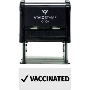Vivid Stamp Vaccinated (Check) Medical Self-Inking Rubber Stamps (Blue Ink) - Q-200 in Saudi Arabia