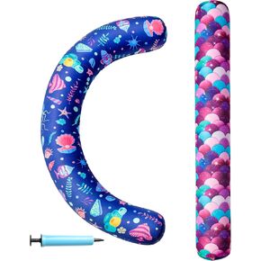 Inflatable Swimming Pool Noodles, 2 Pack Fabric Covered Curved Swimming Pool Floats, Pool Noodles Floats with Premium Buoyancy for Adults, Swim Noodles for Summer Water Party Beach Lake in Kuwait