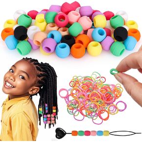 AIERSA Glow in The Dark Party Supplies Silicone Hair Beads, 50PCS Neon in Saudi Arabia