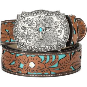 XZQTIVE Women Men Genuine Leather Belt Vintage Ladies Western Belt Engraved Tooled Leather Belt Cowboy Cowgirl Country Belt in Saudi Arabia