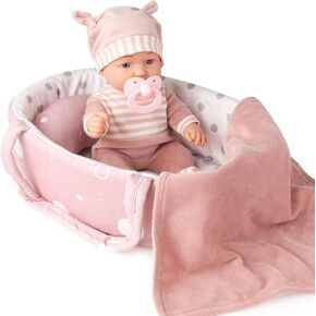 Enjoyin 12'' Baby Doll Playset with Washable Doll Accessories Includes Carrier Bassinet Bed, Pacifier, Blanket, and Pillow, First Baby Dolls for Toddlers 36 Months and Up in Kuwait