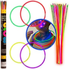 200 22" Glow Light Stick Neon Necklaces WHOLESALE PACK (2 Tubes of 100 ) in Kuwait