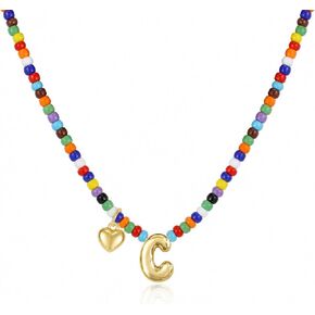 Colorful Initial Necklaces Fashion Stuff 18K Gold Plated Letter A-Z in Kuwait