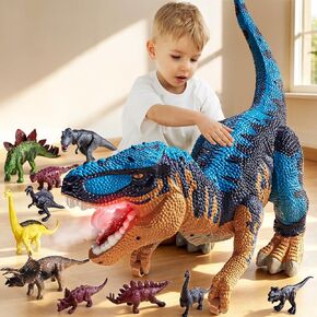 PEADUCK 24" Large Dinosaur Toys for Kids 3-5, Big Dinosaur with 10+ Belly Storage, Tyrannosaurus Dinosaur with Mist Spray, Light and Sound, Birthday Gifts for 3 4 5 6 7 8 Years Boys Girls in Kuwait