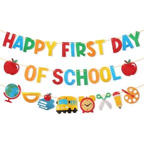 Happy First Day of School Banner Pre-Strung Glitter Classroom Decor in Kuwait