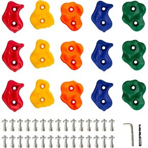 KINSPORY 15Pc Colourful Pig Nose Shape Children Rock Climbing Holds Indoor Outdoor Kids Playground Build - Mounting Hardware Kit Included in Saudi Arabia
