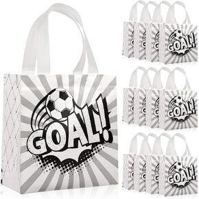 CELSOL 12 Pack Soccer Goodie Bags, Reusable Soccer Party Favors Gift Bags for Kids Birthday Sports Themed Party Supplies in Kuwait