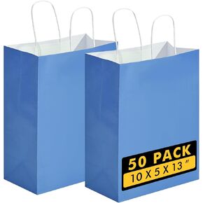 RACETOP Small Brown Kraft Paper Bags 100 Pack 5.8x3.2x8.25 in with Handles in Kuwait
