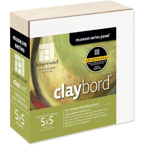 Ampersand Museum Series Claybord Panels for Paint and Ink, 1.5 Inch Depth Cradled, 5X5 Inch (CBSCG0505) in Saudi Arabia