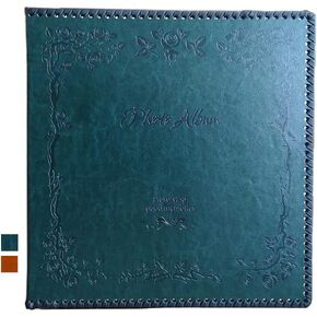 Photo Album Self Adhesive Pages, 80 Pages Huge Magnetic Self-Stick Picture Album with Leather Vintage Inspired Cover, DIY Albums Holds 3X5, 4X6, 5X7, 6X8, 8X10, 10X12 Photos (Darkgreen) in Saudi Arabia