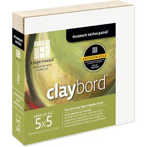Ampersand Museum Series Claybord Panels for Paint and Ink, 3/4 Inch Depth Cradled, 5X5 Inch (CBSC055) in Saudi Arabia