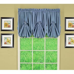 Today's Curtain, Orleans Scallop Curtain, White 63" Swagger Pair, 80" W x 63" L, White in Saudi Arabia