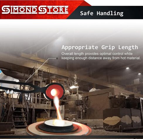 Simond Store 26" Blacksmith Tong - foundry crucible tongs - Heavy Duty Steel Graphite Crucible tong - Lifting and Pouring crucible tools for Smelting Metal Melting Refining Casting Gold, Silver in Saudi Arabia