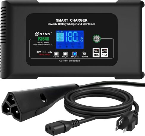 Golf Cart Battery Charger for EZGO TXT/Medalist, 36V/18A and 48V/13A Battery Chargers & PowerWise Charger Plug Golf Cart Accessory for Lithium,LiFePO4,Lead-Acid AGM/Gel/SLA Car Battery Trickle Charger in Kuwait